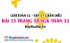 Giải bài 15 trang 58 Toán 11 tập 1 SGK Cánh Diều